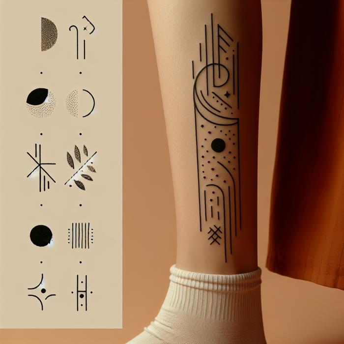 Simple and elegant minimalist tattoo designs on upper leg